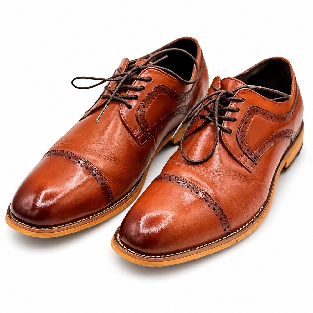 Stacy Adams Dickinson Mens 8M Brown Leather Cap Toe Oxford Dress Shoes 25066-221